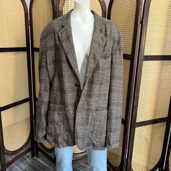 Hugo Boss Wool Glen Plaid Blazer 44R Handcrafted Ukraine Designer Sport Coat - Picture 1 of 11